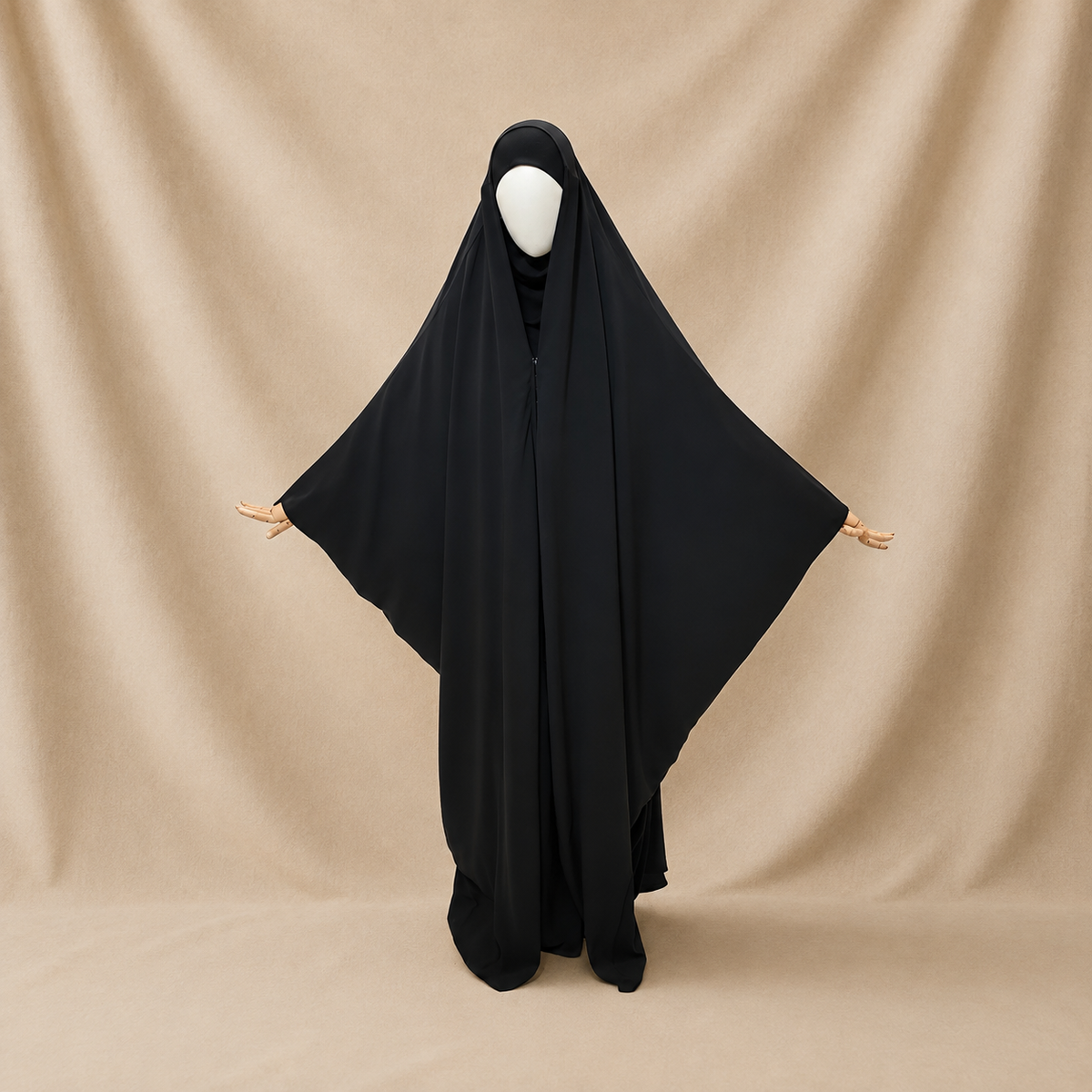 Jilbab Banjul: Open Design With Snap Buttons - Crepe