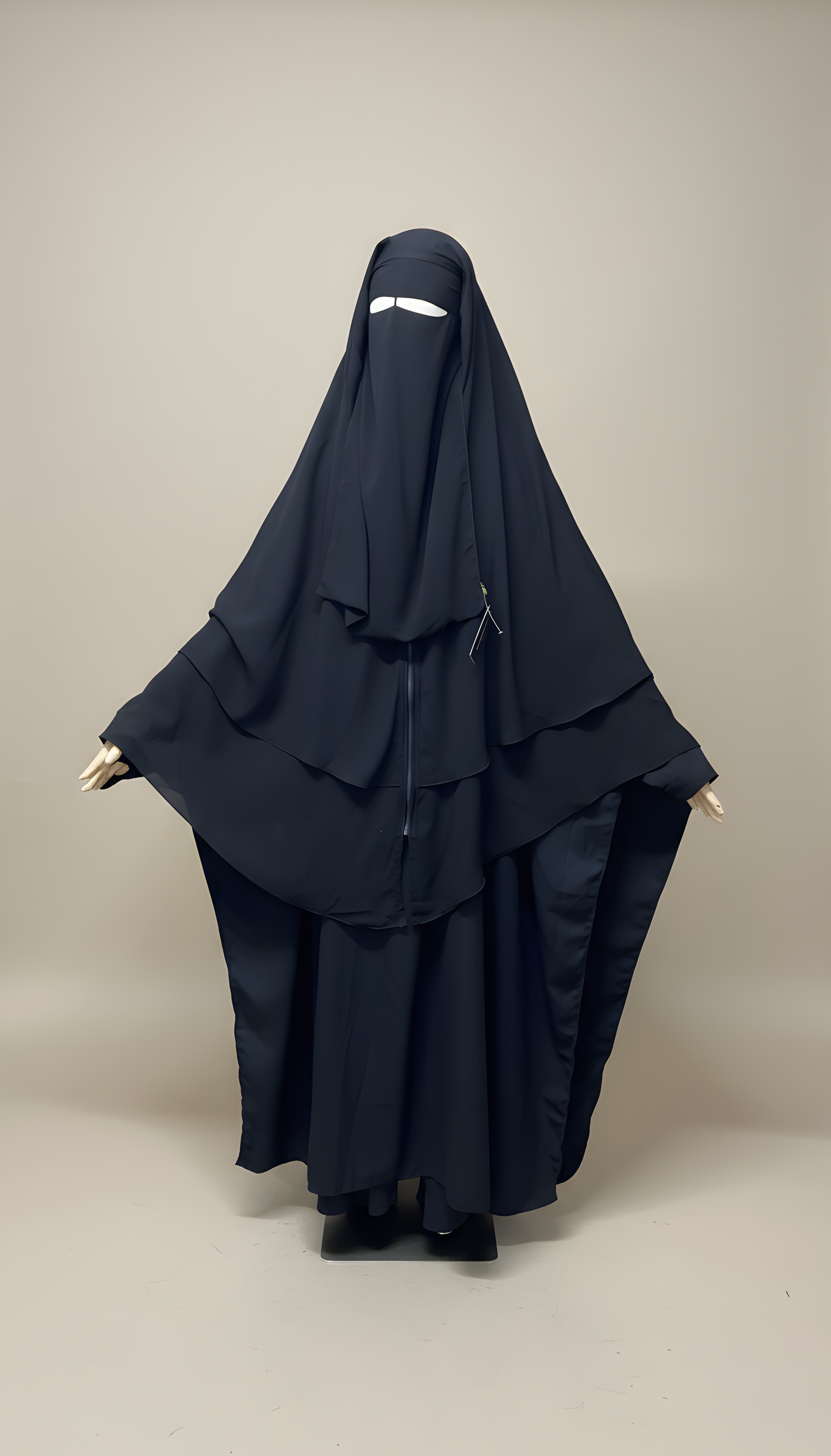 Niqab Al-Halab: Flap, XL, Zip, Integrated Khimar & String