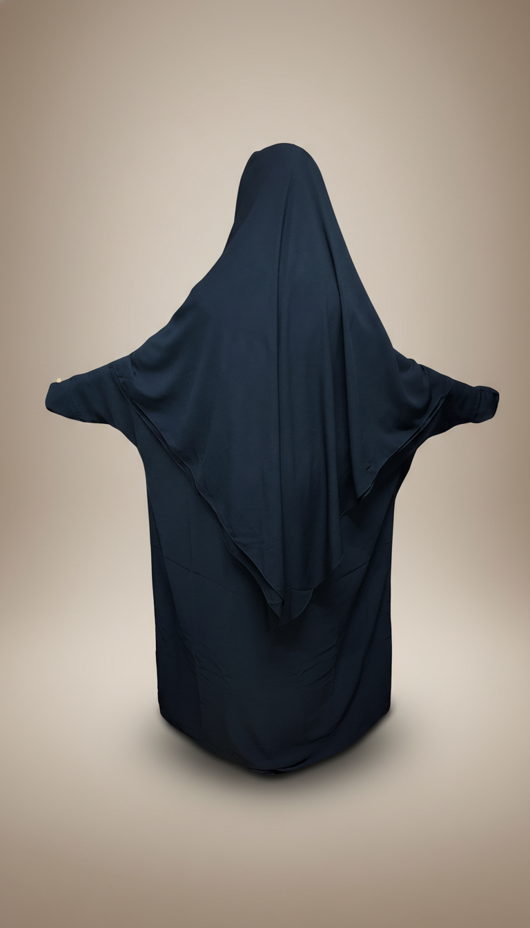 Niqab Dhaka: Black Diamond Cut, Three-Layered & Flap