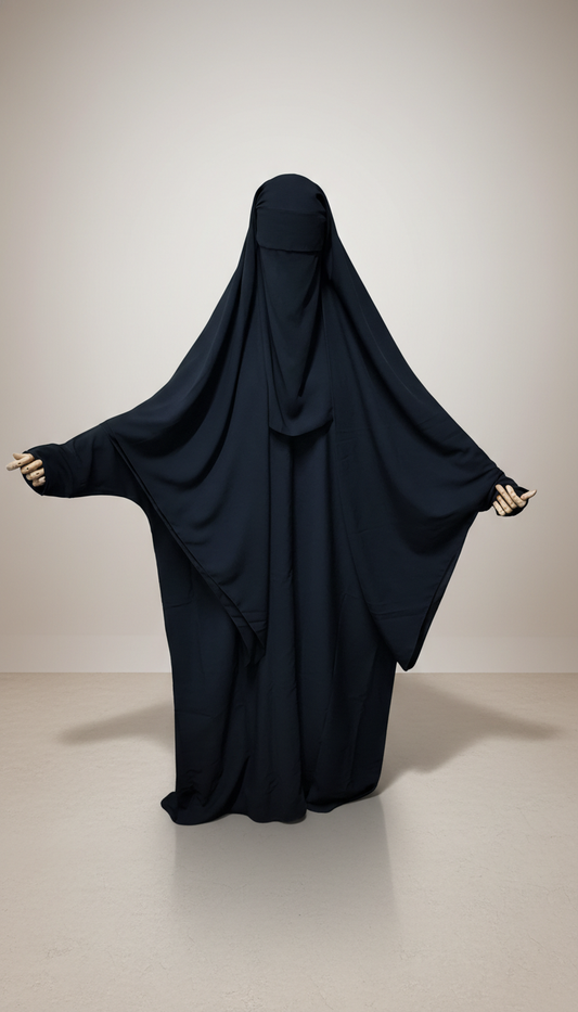Niqab Dhaka: Black Diamond Cut, Three-Layered & Flap