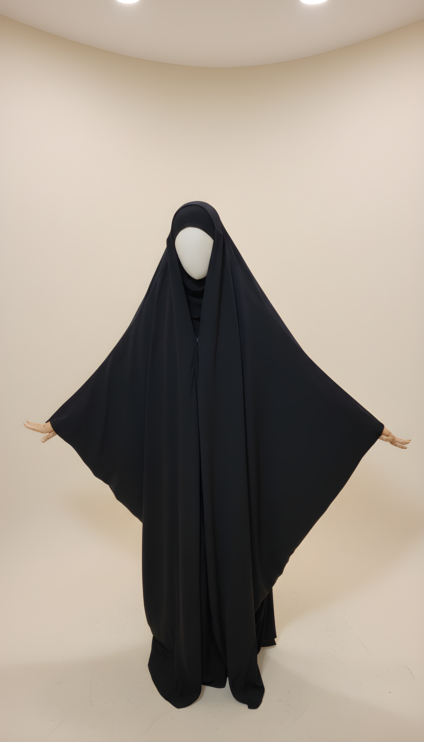 Jilbab Banjul: Open Design With Snap Buttons - Crepe