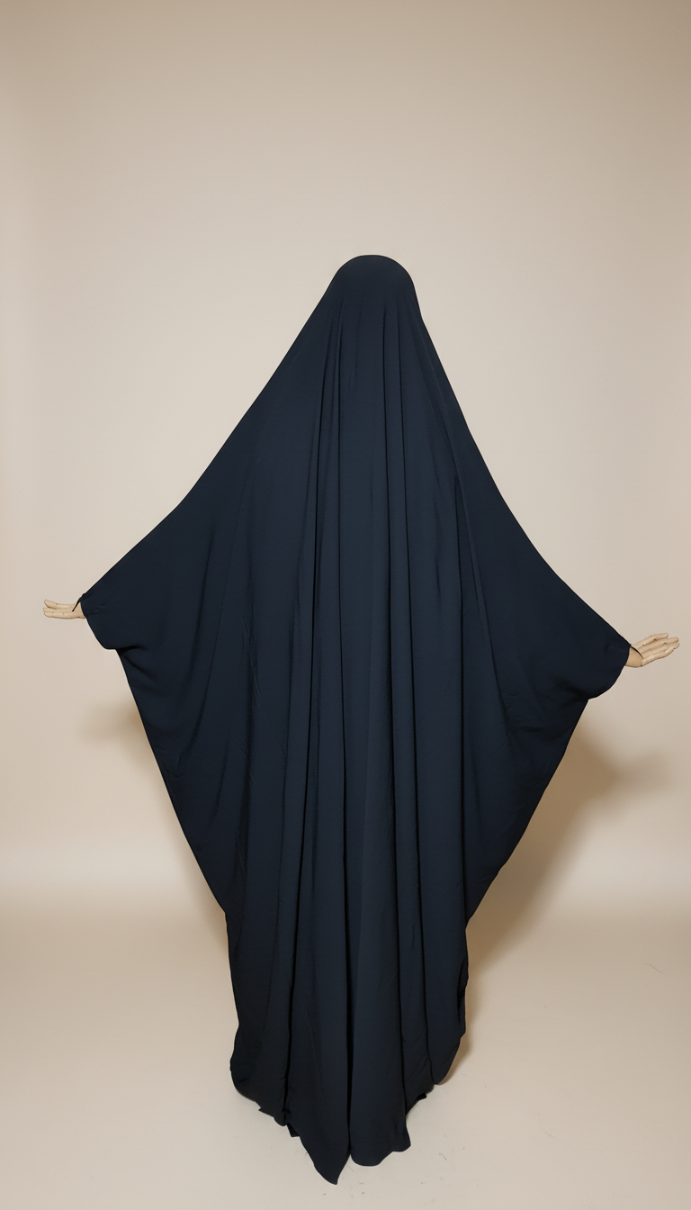 Jilbab Banjul: Open Design With Snap Buttons - Crepe