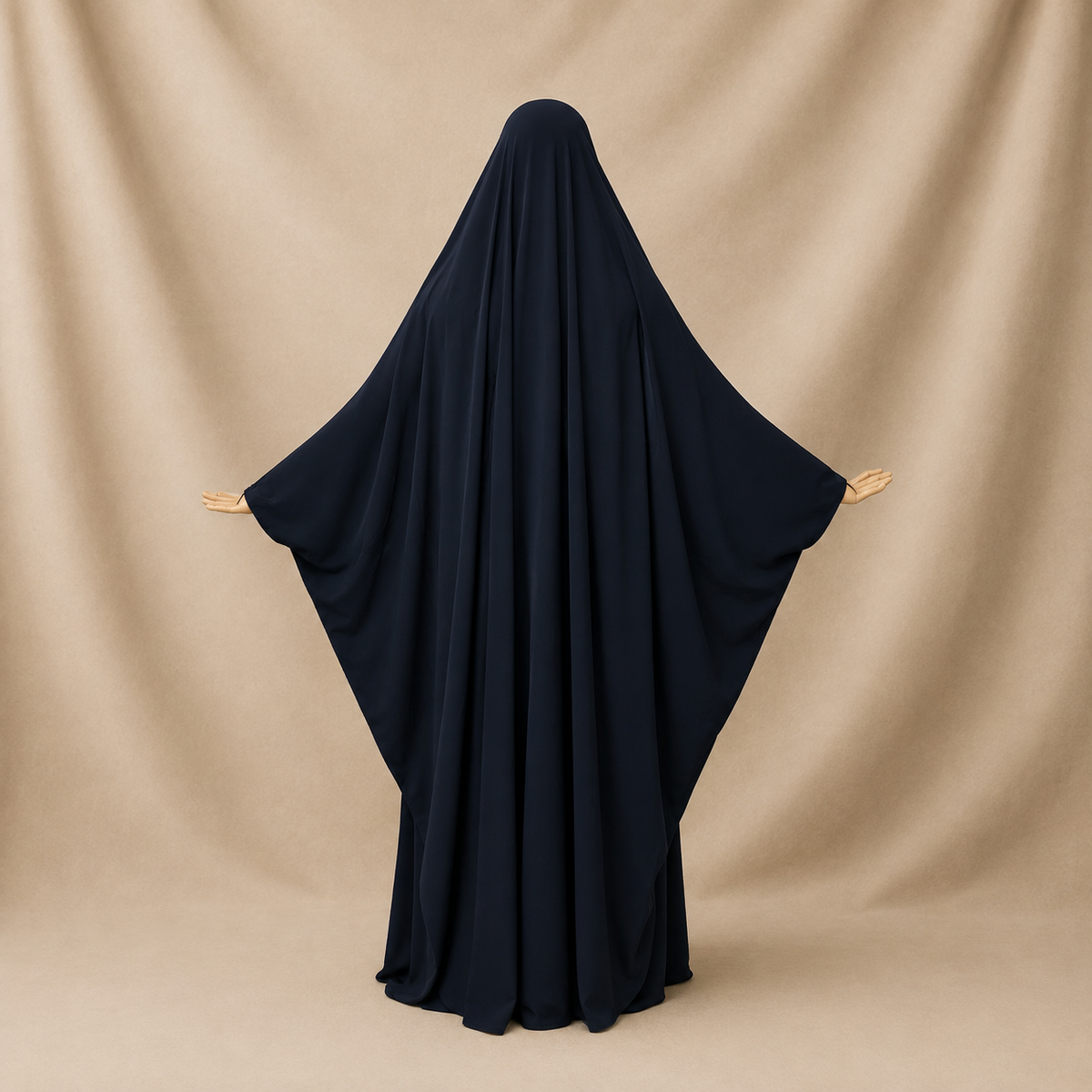Jilbab Banjul: Open Design With Snap Buttons - Crepe