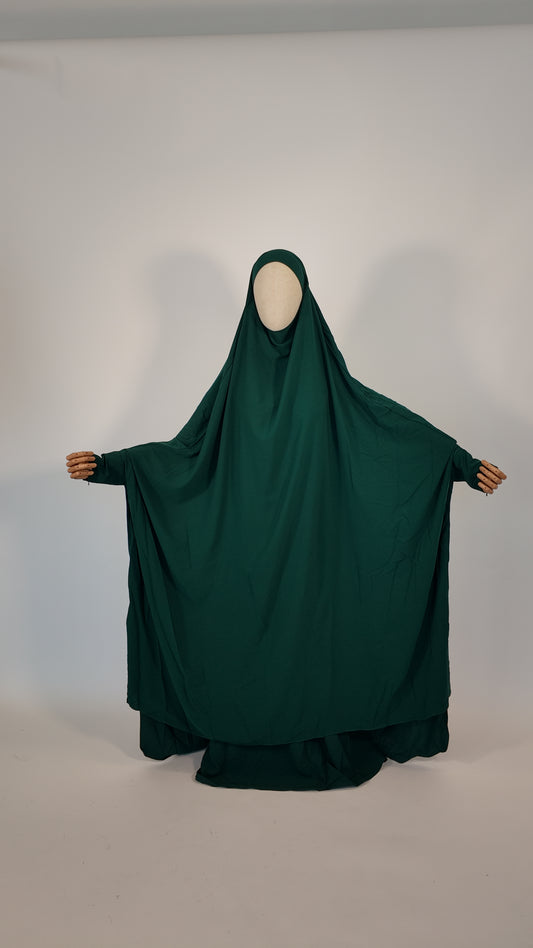 Jilbab Al-Ahsa: Two-Piece Jilbab Green with Niqab