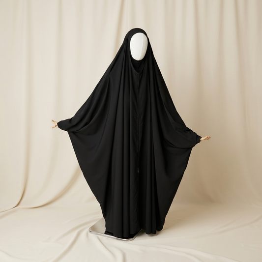 Jilbab Banjul: V-Neck & Open Design With Snap Buttons